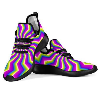 Green Dizzy Moving Optical Illusion Mesh Knit Shoes GearFrost