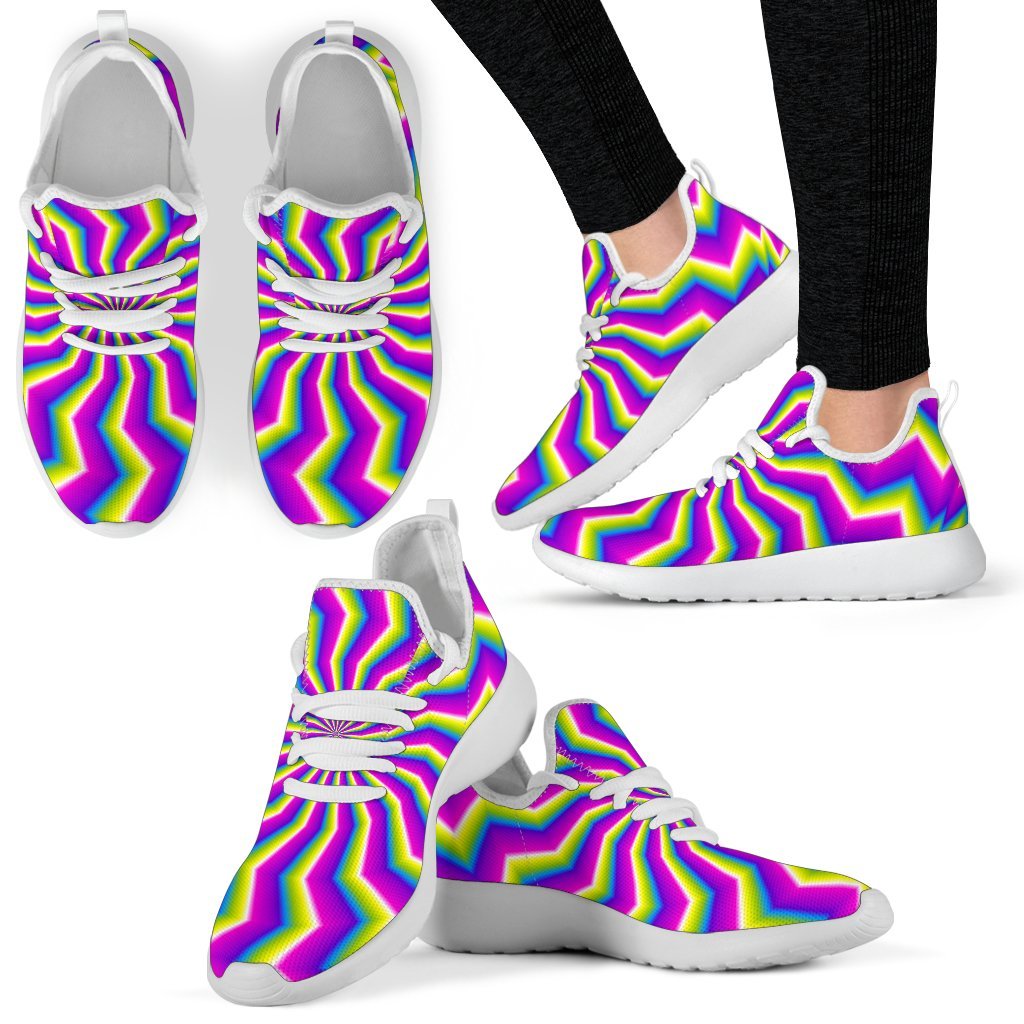 Green Dizzy Moving Optical Illusion Mesh Knit Shoes GearFrost