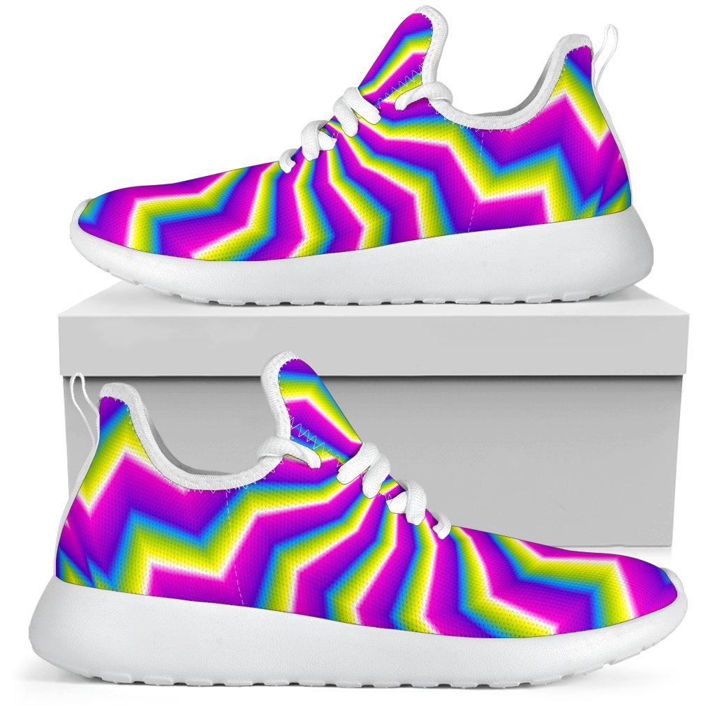 Green Dizzy Moving Optical Illusion Mesh Knit Shoes GearFrost