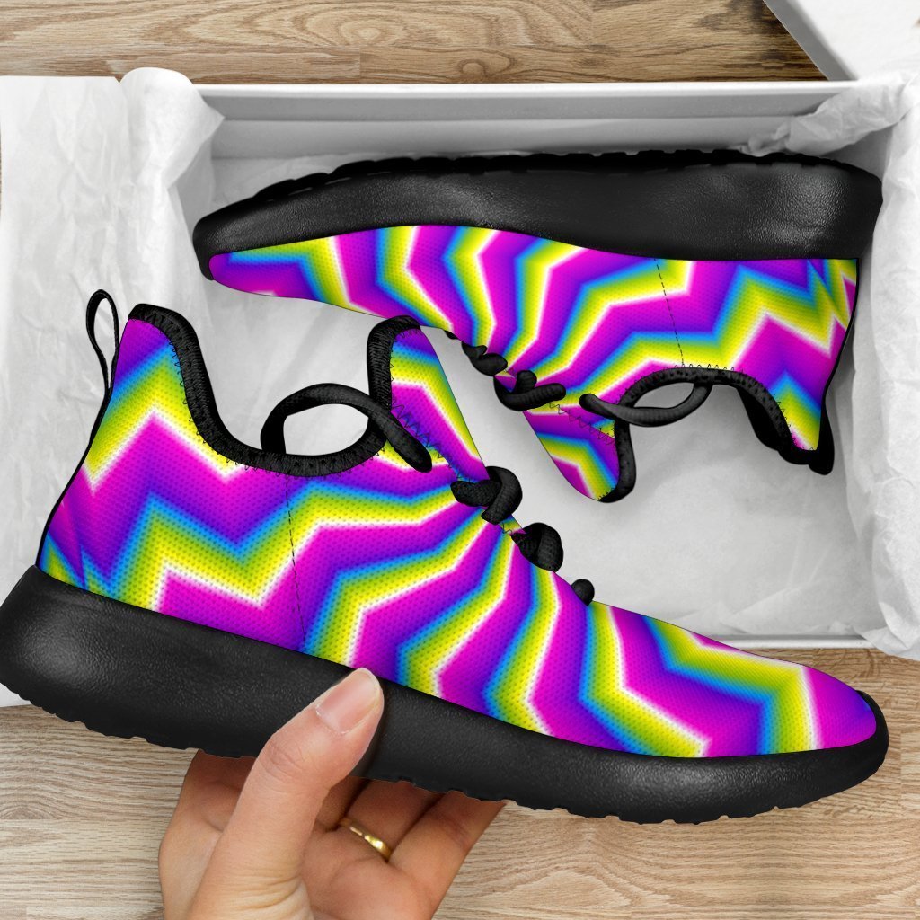 Green Dizzy Moving Optical Illusion Mesh Knit Shoes GearFrost