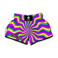 Green Dizzy Moving Optical Illusion Muay Thai Boxing Shorts