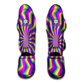 Green Dizzy Moving Optical Illusion Muay Thai Shin Guards