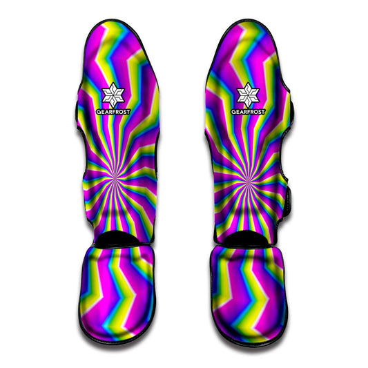 Green Dizzy Moving Optical Illusion Muay Thai Shin Guard