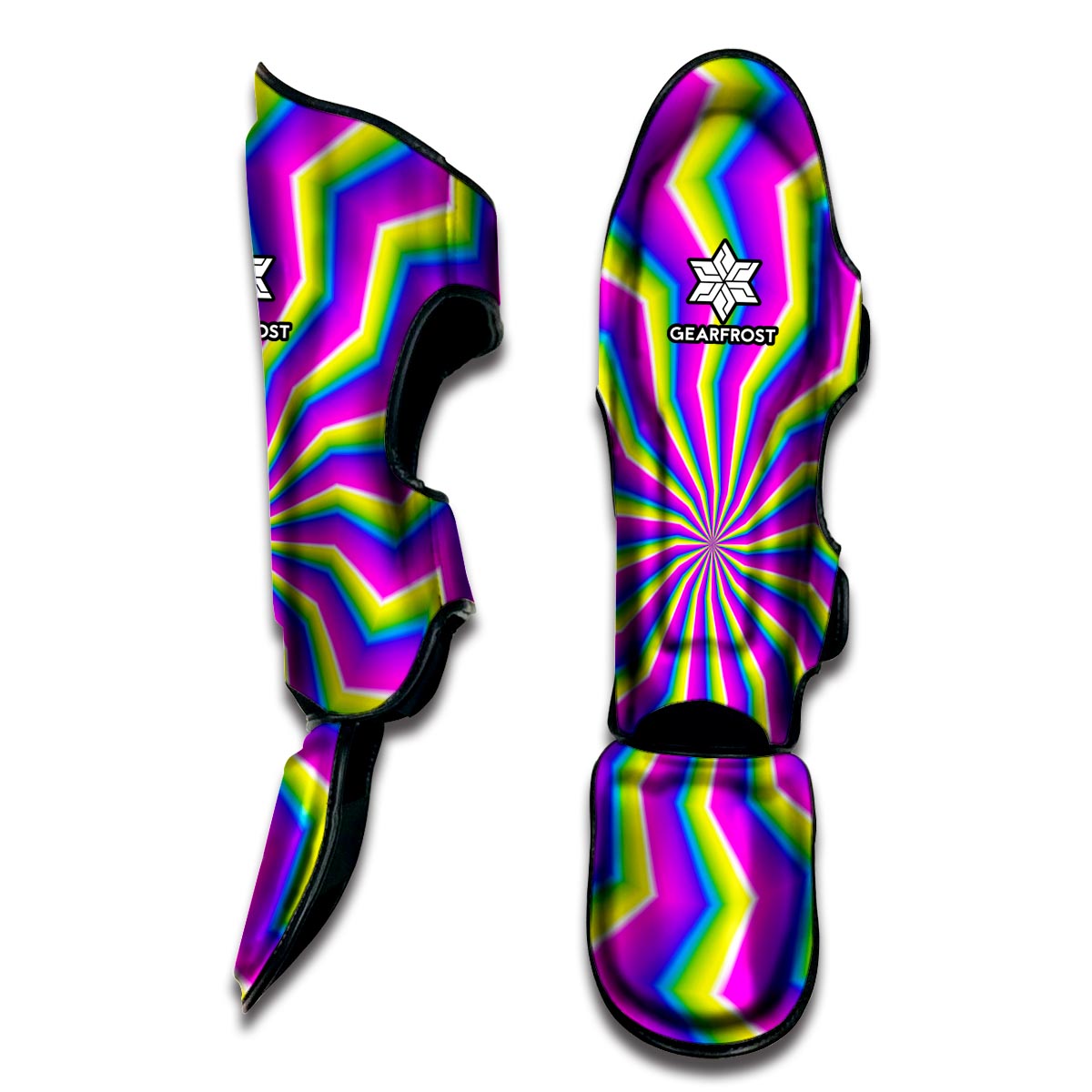 Green Dizzy Moving Optical Illusion Muay Thai Shin Guard