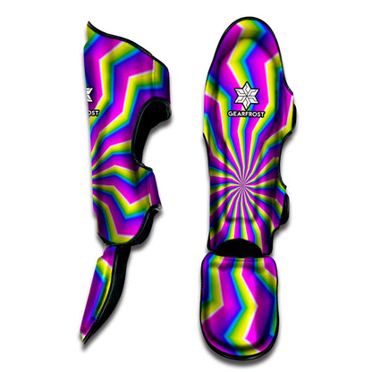 Green Dizzy Moving Optical Illusion Muay Thai Shin Guard