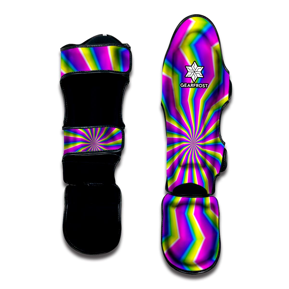 Green Dizzy Moving Optical Illusion Muay Thai Shin Guard