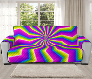 Green Dizzy Moving Optical Illusion Oversized Sofa Protector