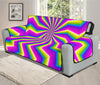 Green Dizzy Moving Optical Illusion Oversized Sofa Protector