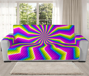 Green Dizzy Moving Optical Illusion Oversized Sofa Protector