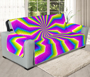 Green Dizzy Moving Optical Illusion Oversized Sofa Protector