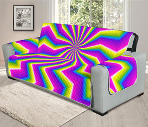 Green Dizzy Moving Optical Illusion Oversized Sofa Protector