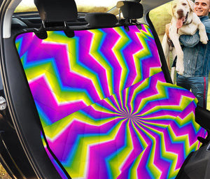 Green Dizzy Moving Optical Illusion Pet Car Back Seat Cover