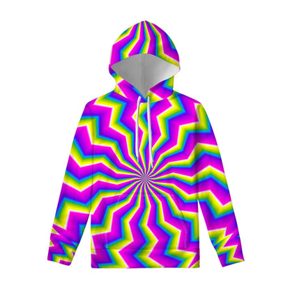 Green Dizzy Moving Optical Illusion Pullover Hoodie