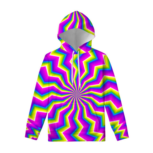 Green Dizzy Moving Optical Illusion Pullover Hoodie