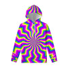 Green Dizzy Moving Optical Illusion Pullover Hoodie
