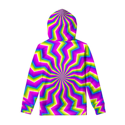 Green Dizzy Moving Optical Illusion Pullover Hoodie