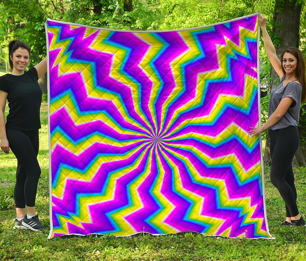 Green Dizzy Moving Optical Illusion Quilt