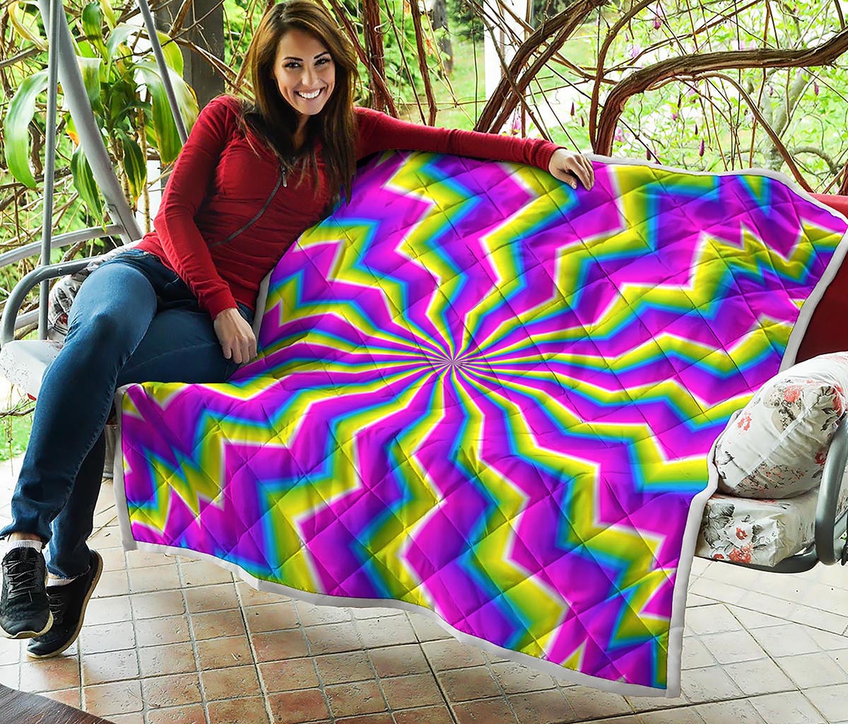 Green Dizzy Moving Optical Illusion Quilt