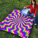 Green Dizzy Moving Optical Illusion Quilt