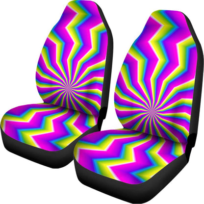 Green Dizzy Moving Optical Illusion Universal Fit Car Seat Covers