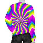 Green Dizzy Moving Optical Illusion Women's Crewneck Sweatshirt GearFrost