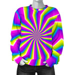 Green Dizzy Moving Optical Illusion Women's Crewneck Sweatshirt GearFrost