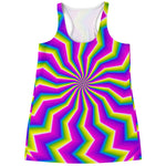 Green Dizzy Moving Optical Illusion Women's Racerback Tank Top