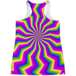 Green Dizzy Moving Optical Illusion Women's Racerback Tank Top