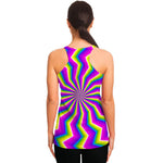 Green Dizzy Moving Optical Illusion Women's Racerback Tank Top