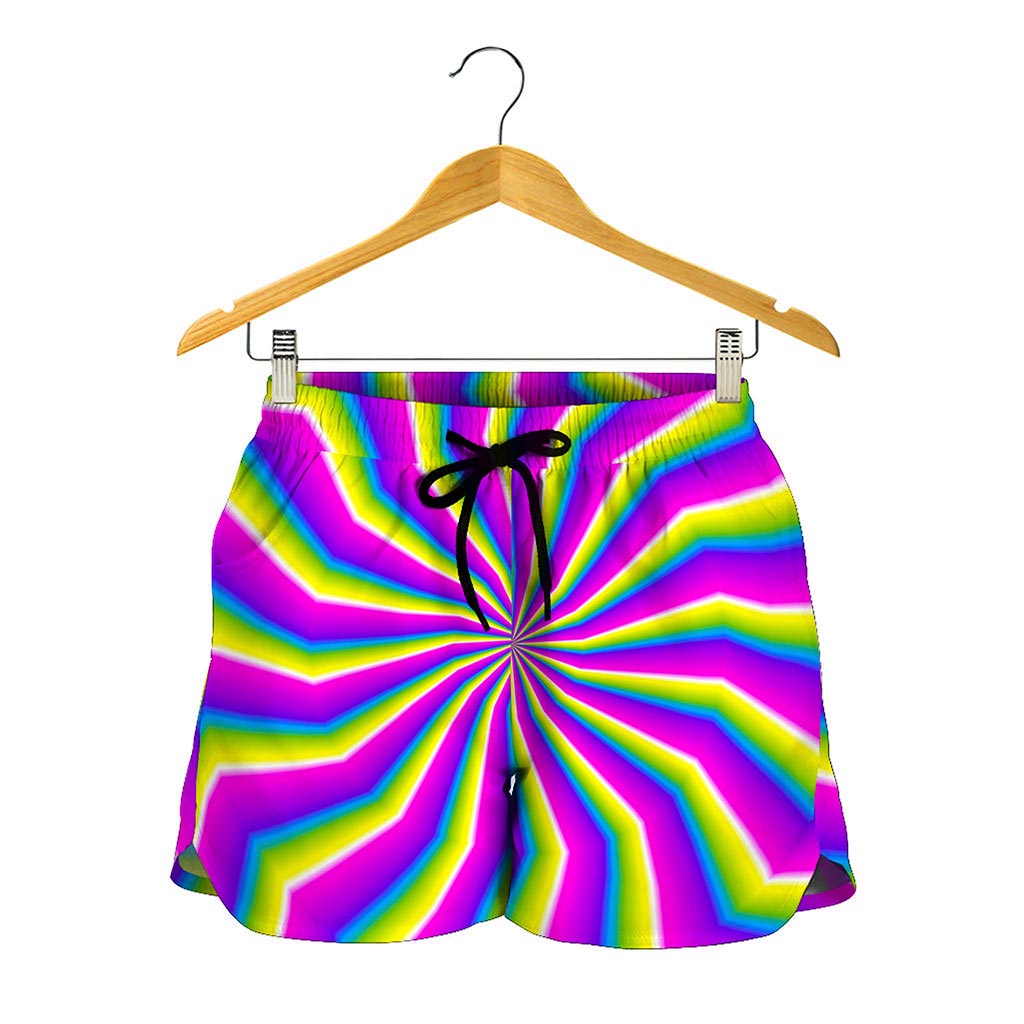 Green Dizzy Moving Optical Illusion Women's Shorts