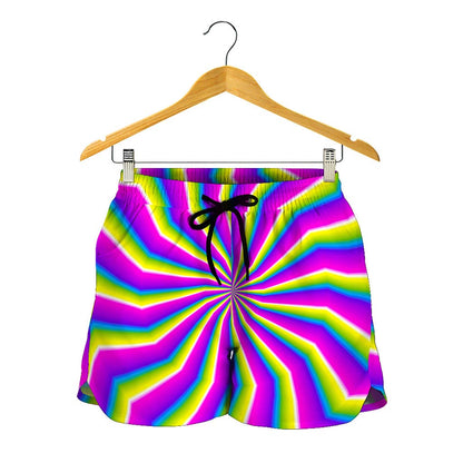 Green Dizzy Moving Optical Illusion Women's Shorts