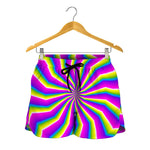 Green Dizzy Moving Optical Illusion Women's Shorts