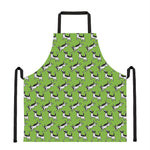Green Doodle Bull Terrier Pattern Print Apron