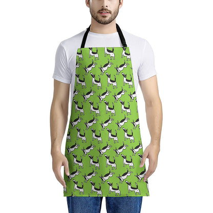 Green Doodle Bull Terrier Pattern Print Apron