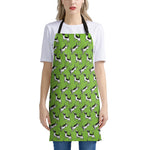 Green Doodle Bull Terrier Pattern Print Apron