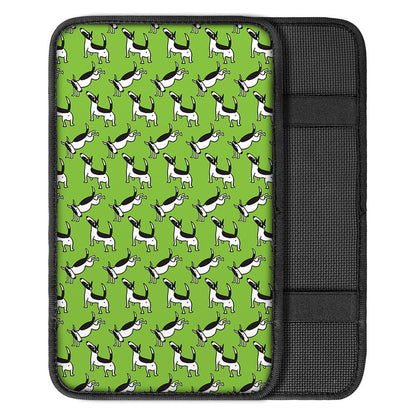 Green Doodle Bull Terrier Pattern Print Car Center Console Cover