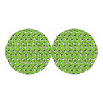 Green Doodle Bull Terrier Pattern Print Car Coasters