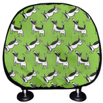 Green Doodle Bull Terrier Pattern Print Car Headrest Covers