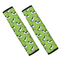 Green Doodle Bull Terrier Pattern Print Car Seat Belt Covers