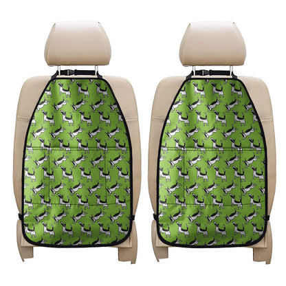 Green Doodle Bull Terrier Pattern Print Car Seat Organizers