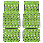 Green Doodle Bull Terrier Pattern Print Front and Back Car Floor Mats