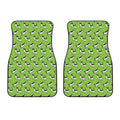 Green Doodle Bull Terrier Pattern Print Front Car Floor Mats