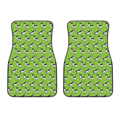 Green Doodle Bull Terrier Pattern Print Front Car Floor Mats
