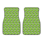 Green Doodle Bull Terrier Pattern Print Front Car Floor Mats