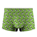 Green Doodle Bull Terrier Pattern Print Men's Boxer Briefs