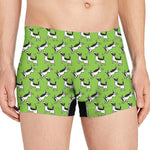 Green Doodle Bull Terrier Pattern Print Men's Boxer Briefs