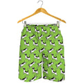 Green Doodle Bull Terrier Pattern Print Men's Shorts