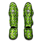 Green Doodle Bull Terrier Pattern Print Muay Thai Shin Guard