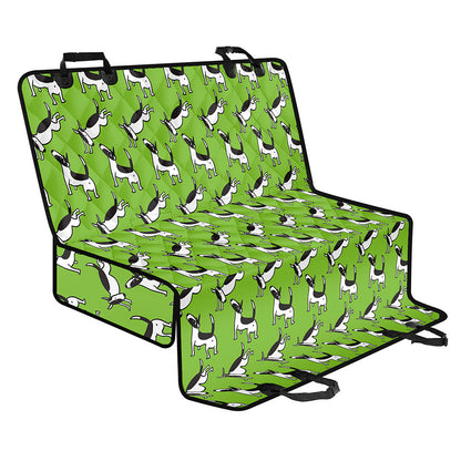 Green Doodle Bull Terrier Pattern Print Pet Car Back Seat Cover