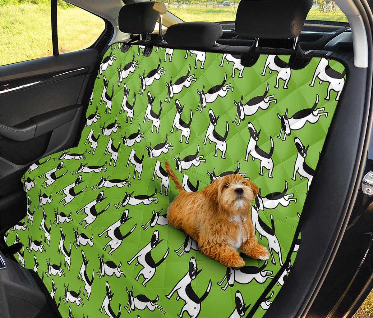 Green Doodle Bull Terrier Pattern Print Pet Car Back Seat Cover